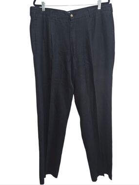 Vtg Polo Ralph Lauren Linen Men's Black Dress Pants Size 38 x 37 Extra Long Tall